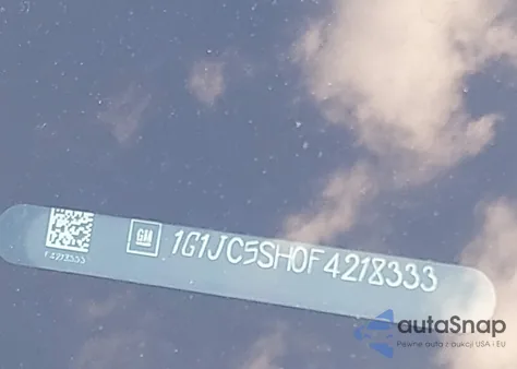 2015 Chevrolet Sonic Lt Auto z USA, uszkodzony, nr VIN 1G1JC5SH0F4218333